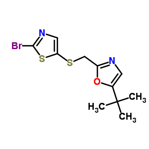 2-((2-溴噻唑-5-基硫代)-甲基)-5-叔丁基噁唑结构式_350511-08-9结构式