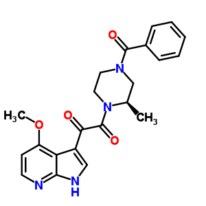 1-[(2R)-4-苯甲酰基-2-甲基-1-哌嗪]-2-(4-甲氧基-1H-吡咯并[2,3-b]吡啶-3-基)-1,2-乙烷二酮结构式_357263-13-9结构式