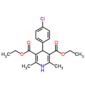 4-(4-氯苯基)-2,6-二甲基-1,4-二氢吡啶-3,5-二羧酸二乙酯结构式_35929-79-4结构式