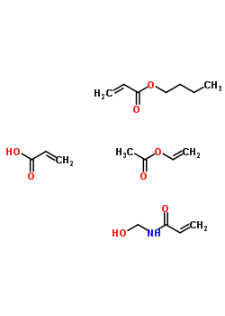 乙酸乙烯酯,丁基丙烯酸酯,丙烯酸,N-甲醇丙烯酰胺聚合物结构式_36582-38-4结构式