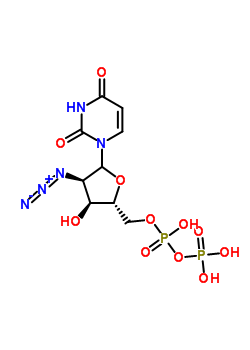 [(2R,3s,4r)-4-azido-5-(2,4-dioxopyrimidin-1-yl)-3-hydroxyoxolan-2-yl]methyl phosphono hydrogen phosphate Structure,36792-49-1Structure