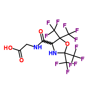 (((2,2,5,5-四(三氟甲基)-1,3-噁唑啉-4-基)羰基)氨基)乙酸结构式_36871-69-9结构式