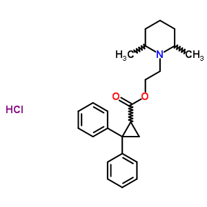2-(2,6-二甲基哌啶-1-基)乙基2,2-二苯基环丙烷-1-羧酸酯盐酸盐结构式_37124-14-4结构式
