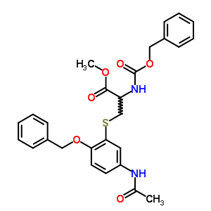 N-苄氧羰基-5-(3-乙酰氨基-6-苄基氧基苯基)半胱氨酸甲酯结构式_37398-28-0结构式