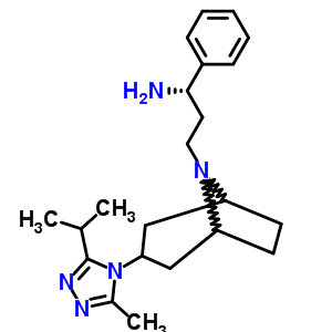 (1S)-3-[3-(3-异丙基-5-甲基-4H-1,2,4-三唑-4-基)-外-8-氮杂双环[3.2.1]辛-8-基]-1-苯基-1-丙胺结构式_376348-71-9结构式