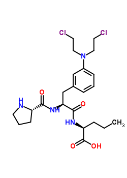 (2S)-2-[[(2S)-3-[3-[二(2-氯乙基)氨基]苯基]-2-[[(2S)-吡咯烷-2-羰基]氨基]丙酰]氨基]戊酸结构式_38232-20-1结构式