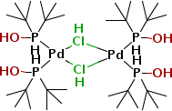二氢二-mu-氯四(二-叔丁基亚膦酰-Kp)二钯酸盐(2-)结构式_386706-31-6结构式