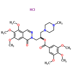 [1-(4-甲基哌嗪-1-基)-3-(5,6,7-三甲氧基-1-氧代-二氮杂萘-2-基) 丙烷-2-基] 3,4,5-三甲氧基苯甲酸盐酸盐结构式_38952-87-3结构式