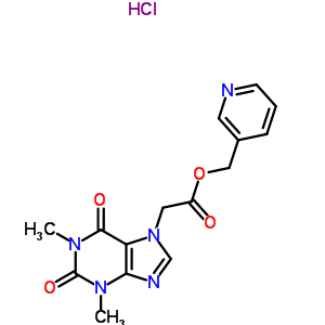 吡啶-3-基甲基2-(1,3-二甲基-2,6-二氧代嘌呤-7-基)乙酸酯盐酸盐结构式_38953-18-3结构式