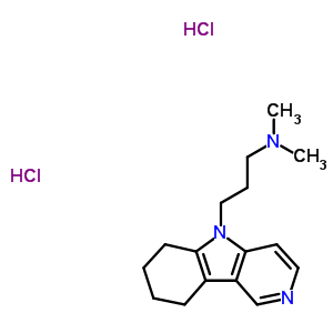 5-(5-(二甲基氨基)丙基)-5,6,7,8-四氢-5H-吡啶并(4,3-b)吲哚双盐酸盐结构式_39744-94-0结构式