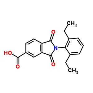 2-(2,6-二乙基苯基)-1,3-二氧代异吲哚啉e-5-羧酸结构式_4162-67-8结构式