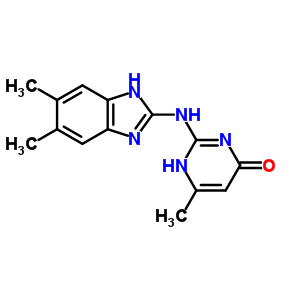 2-(5,6-二甲基-2-苯并咪唑氨基)-6-甲基-4-羟基嘧啶结构式_42389-41-3结构式
