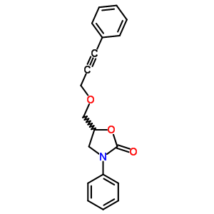 3-苯基-5-[[(3-苯基-2-丙炔-1-基)氧基]甲基]-2-噁唑烷酮结构式_42468-58-6结构式