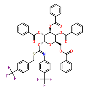 2,3,4,6-四-O-苯甲酰基-1-O-[(Z)-{[4-(三氟甲基)苄基]硫基}{[4-(三氟甲基)苯基]亚氨基}甲基]-alpha-D-吡喃葡萄糖结构式_428816-48-2结构式