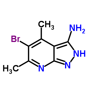5-溴-4,6-二甲基-1H-吡唑并[3,4-b]吡啶-3-胺结构式_42951-65-5结构式