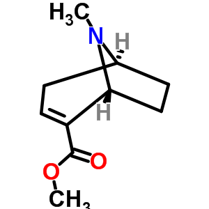 (1R,5s)-8-甲基-8-氮杂双环[3.2.1]-2-辛烯-2-羧酸甲酯结构式_43021-26-7结构式