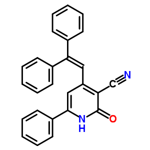 4-(2,2-二苯基乙烯)-2-氧代-6-苯基-1H-吡啶-3-甲腈结构式_4487-37-0结构式