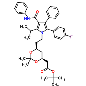 (4S,6s)-6-[2-[2-(4-氟苯基)-5-(1-甲基乙基)-3-苯基-4-[(苯基氨基)羰基]-1H-吡咯-1-基]乙基]-2,2-二甲基-1,3-二噁烷-4-乙酸 1,1-二甲基乙酯结构式_472967-95-6结构式