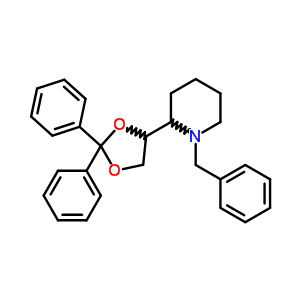 [S-(R*,R*)]-(9CI)-2-(2,2-二苯基-1,3-二氧杂烷-4-基)-1-(苯基甲基)哌啶盐酸盐结构式_4771-19-1结构式