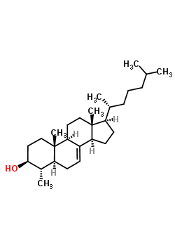 4-甲基胆甾-7-烯-3-醇结构式_481-25-4结构式