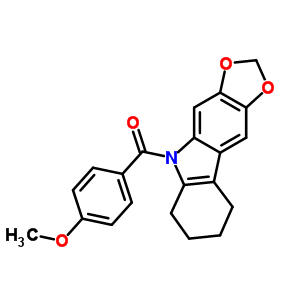 5-(P-茴香酰基)-6,7,8,9-四氢-5H-1,3-二氧代[4,5-b]咔唑结构式_50332-26-8结构式