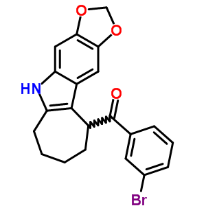 5,6,7,8,9,10-六氢-5-(m-溴苯甲酰基)环庚并[b]-1,3-二氧代[4,5-f]吲哚结构式_50332-34-8结构式