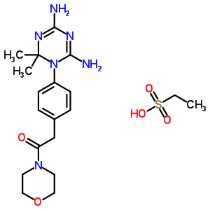 2-[4-(4,6-二氨基-2,2-二甲基-1,3,5-噻嗪-1-基)苯基]-1-吗啉-4-基-乙酮结构式_50510-25-3结构式