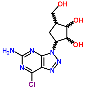 (1r,2s,3r,5r)-rel-3-(5-氨基-7-氯-3H-1,2,3-噻唑并[4,5-d]嘧啶-3-基)-5-(羟基甲基)-1,2-环戊二醇结构式_50619-41-5结构式