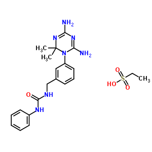 1-[[3-(4,6-二氨基-2,2-二甲基-1,3,5-噻嗪-1-基)苯基]甲基]-3-苯基-脲结构式_50699-32-6结构式