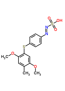 (4-((2,5-二甲氧基-4-甲基苯基)硫代)苯基)二氮烯磺酸结构式_50978-53-5结构式