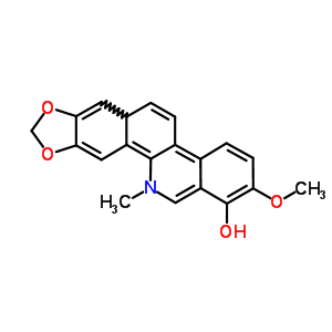 2-羟基-1-甲氧基-12-甲基[1,3]苯并二氧戊环并[5,6-c]菲啶-12-鎓结构式_51059-64-4结构式