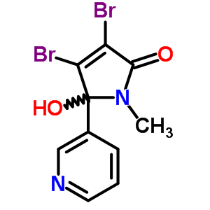 3,4-二溴-1,5-二氢-5-羟基-1-甲基-5-(3-吡啶)-2H-吡咯-2-酮结构式_51068-13-4结构式