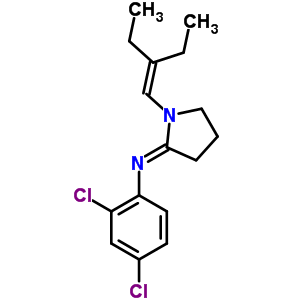 N-(2,4-二氯苯基)-1-(2-乙基丁-1-烯基)吡咯烷-2-亚胺结构式_51170-85-5结构式