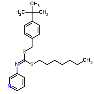 S-(4-(1,1-二甲基乙基)苯基)甲基 S-庚基 3-吡啶基二硫代甲亚氨酸酯结构式_51308-60-2结构式