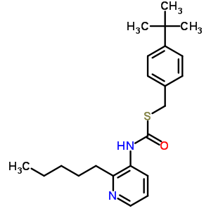S-((4-(1,1-二甲基乙基)苯基)甲基) O-戊基 3-吡啶基硫代甲亚氨酸酯结构式_51308-67-9结构式