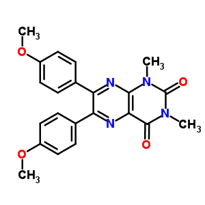 6,7-双(4-甲氧基苯基)-1,3-二甲基-蝶啶-2,4-二酮结构式_51445-47-7结构式