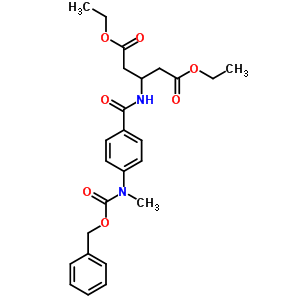 3-[[4-(甲基-苯基甲氧基羰基-氨基)苯甲酰基]氨基]戊二酸二乙酯结构式_51865-69-1结构式