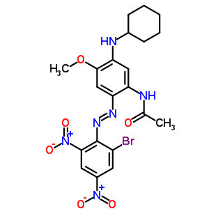 N-[2-[(2-溴-4,6-二硝基苯基)氮杂]-5-(环己基氨基)-4-甲氧基苯基]乙酰胺结构式_51897-36-0结构式