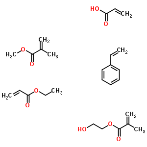 2-甲基-2-丙烯酸 2-羟基乙基酯与苯乙烯, 2-丙烯酸乙酯, 2-甲基-2-丙烯酸甲酯和 2-丙烯酸聚合物结构式_52030-79-2结构式