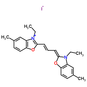 (2Z)-3-乙基-2-[(E)-3-(3-乙基-5-甲基-苯并恶唑-2-基)丙-2-烯亚基]-5-甲基-苯并恶唑碘化物结构式_52078-67-8结构式
