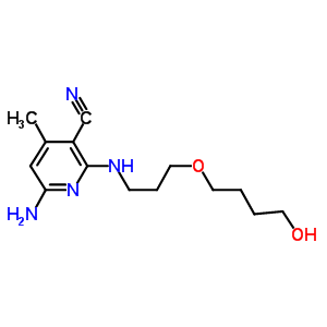 6-氨基-2-[[3-(4-羟基丁氧基)丙基]氨基]-4-甲基-3-吡啶甲腈结构式_52238-86-5结构式