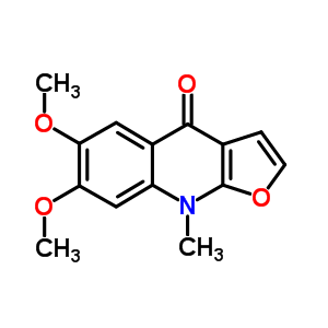 6,7-二甲氧基-9-甲基-呋喃并[2,3-b]喹啉-4 (9H)-酮结构式_523-15-9结构式