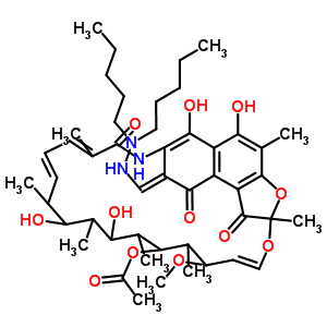 3-[(二戊基亚肼基)甲基]-利福霉素结构式_52474-39-2结构式