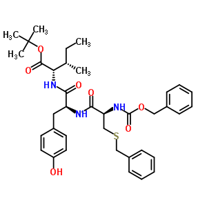 (苯基甲氧基)羰基半胱氨酰(苯基甲基)-酪氨酰-异亮氨酸叔丁酯结构式_52668-03-8结构式