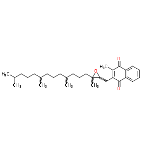 2-Methyl-3-((3-methyl-3-(4,8,12-trimethyltridecyl)oxiranyl)methyl)-1,4-naphthalenedione Structure,52691-91-5Structure