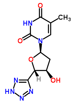 (2R-(2alpha,4beta,5alpha))-5-methyl-1-(tetrahydro-4-hydroxy-5-(1h-tetrazol-5-yl)-2-furanyl)-2,4(1h,3h)-pyrimidinedione Structure,52995-50-3Structure