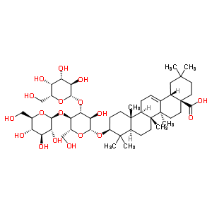 3Alpha-[[4-o-beta-d-glucopyranosyl-3-o-beta-d-galactopyranosyl-beta-d-glucopyranosyl]oxy]olean-12-en-28-oic acid Structure,53043-29-1Structure