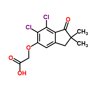 (6,7-二氯-2,2-二甲基-1-氧代茚烷-5-基)氧基乙酸结构式_53107-41-8结构式