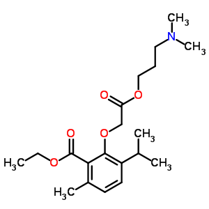3-异丙基-6-甲基-2-(3-二甲基氨基丙基氧基羰基甲氧基)苯甲酸乙酯结构式_53251-82-4结构式
