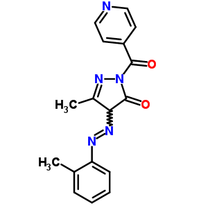 5-甲基-4-(2-甲基苯基)二氮杂烯-2-(吡啶-4-羰基)-4H-吡唑-3-酮结构式_53306-97-1结构式